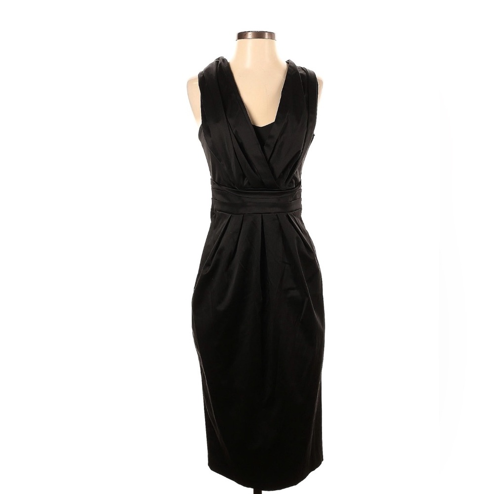 ASOS Black Ruched Wrap Cocktail Dress - Picture 1 of 4